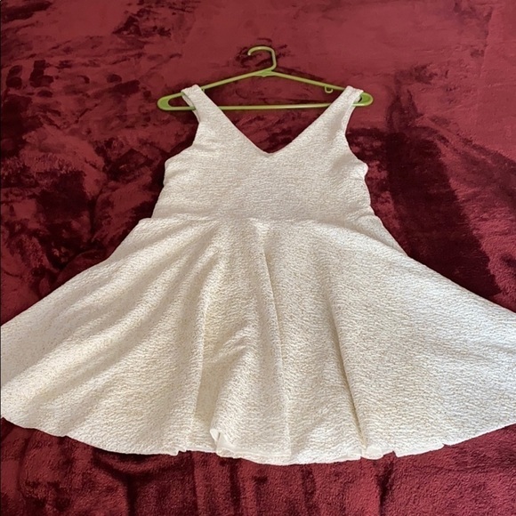 Silence and Noise Gold and White Tea Dress with Back Cut-Out - Size Large - Picture 6 of 8